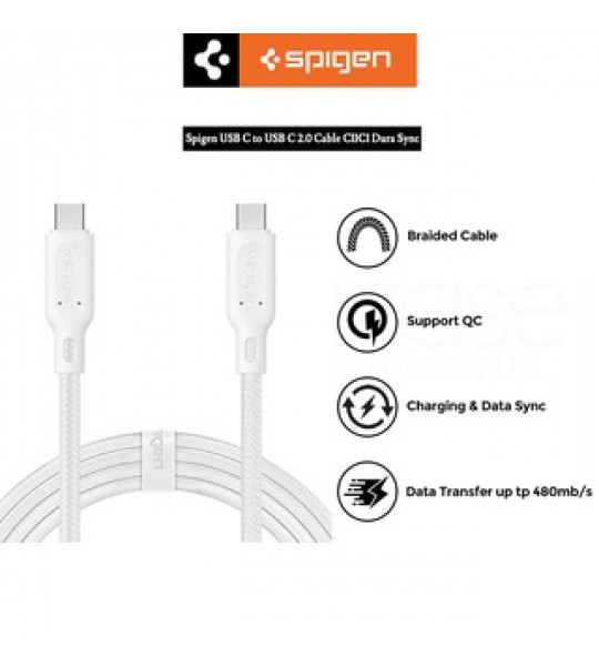 Cable USB C To Type C 2.0 Spigen 3.0A C11C1 Dura Sync Fast Charging